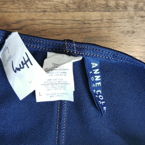 Anne Cole Locker Bikini Bottom Denim Look Large New - Picture 3 of 5